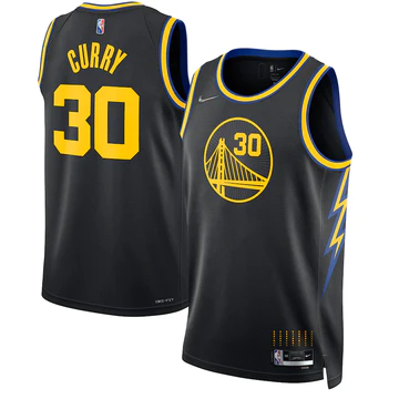 Golden State Warriors Stephen Curry 2021-22 City Edition 75th Anniversary Diamond Black Jersey